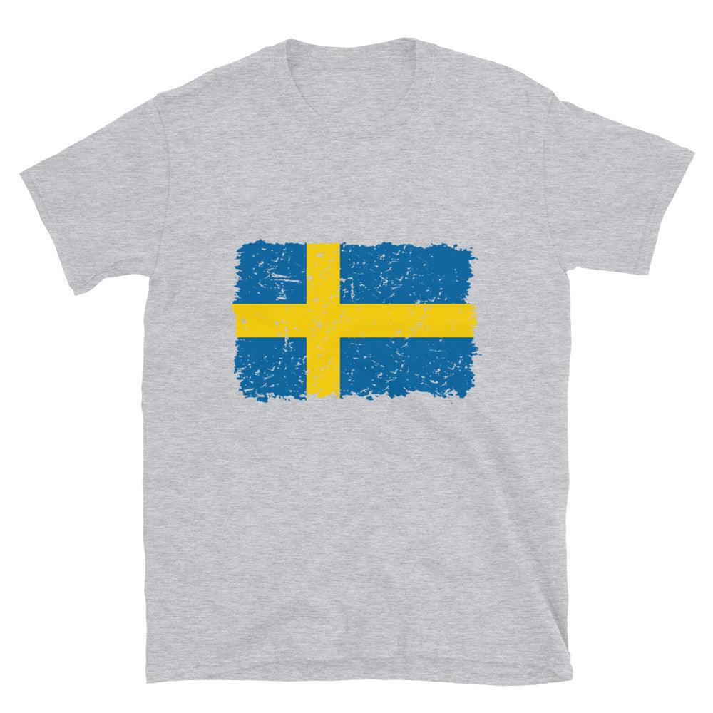 Sweden Grunge Flag Fit Unisex Softstyle T-Shirt