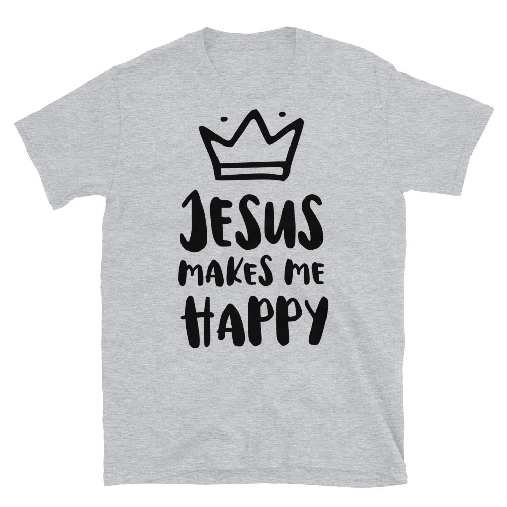 Jesus Makes me Happy - Fit Unisex Softstyle T-Shirt