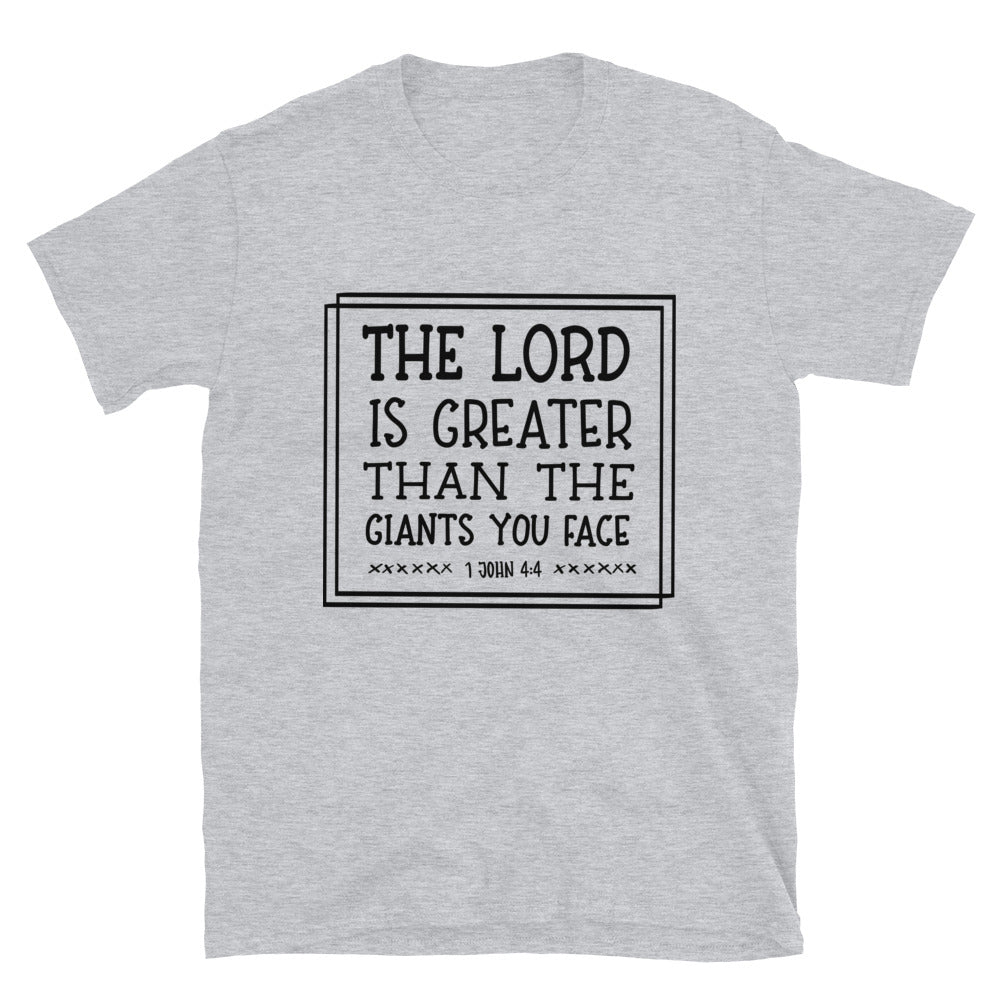 The Lord is greater than the giants you face Fit Unisex Softstyle T-Shirt