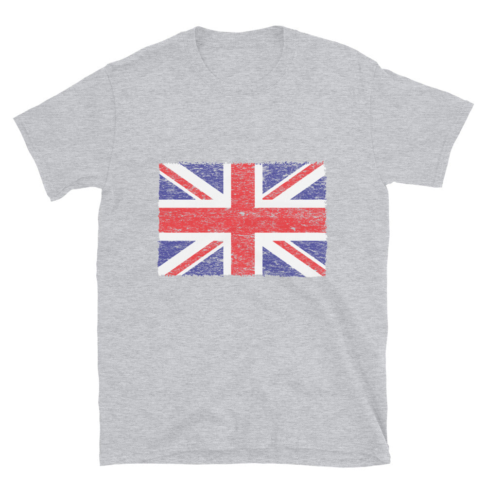 UK Flag Distressed 2 Fit Unisex Softstyle T-Shirt