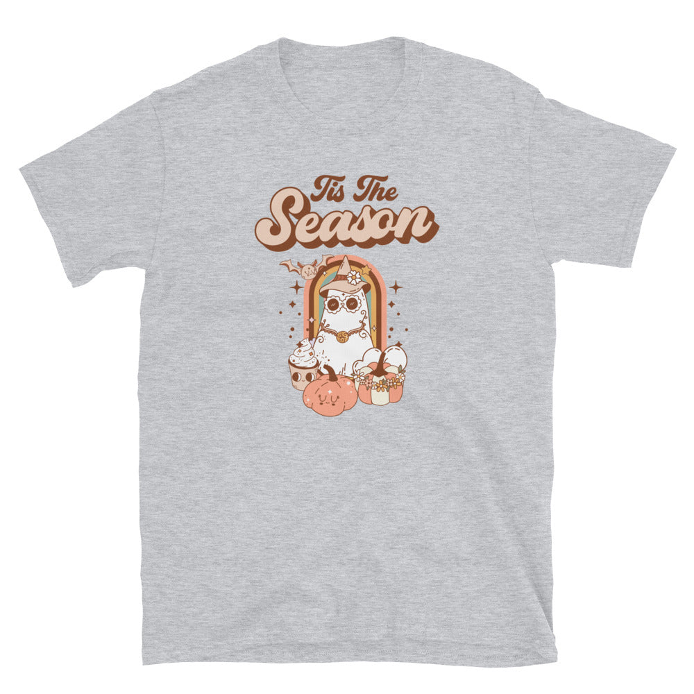 Tis the Season Hippie Ghost - Retro Halloween Fit Unisex Softstyle T-Shirt