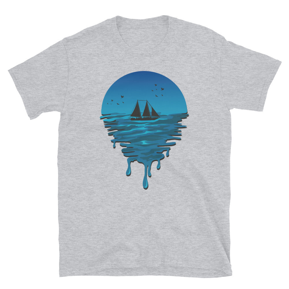 Velero en Melted Ocean Fit Camiseta unisex Softstyle