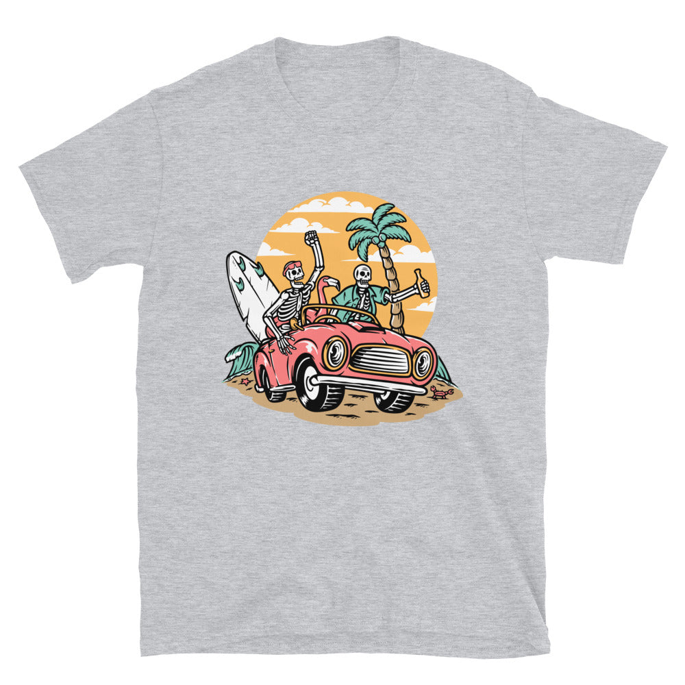 Skull Trip to the beach Fit Unisex Softstyle T-Shirt