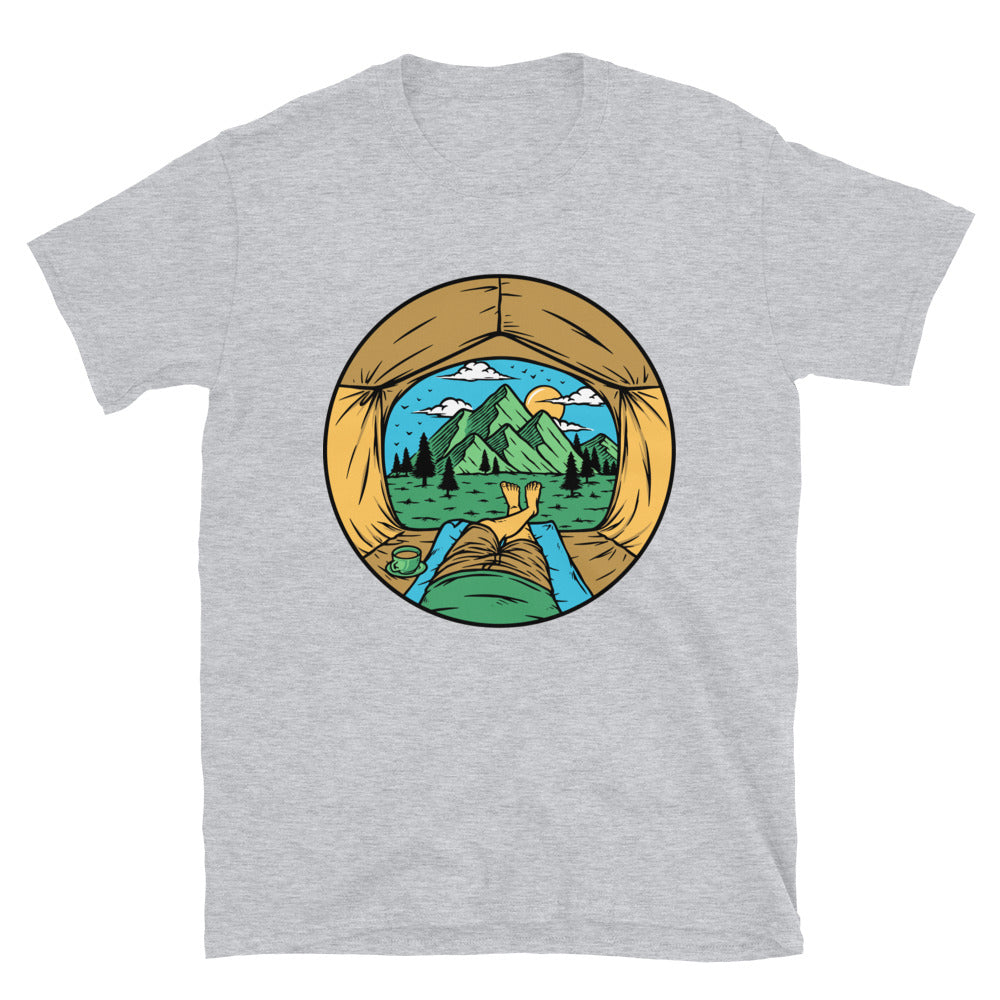 See the mountain from inside the tent Fit Unisex Softstyle T-Shirt