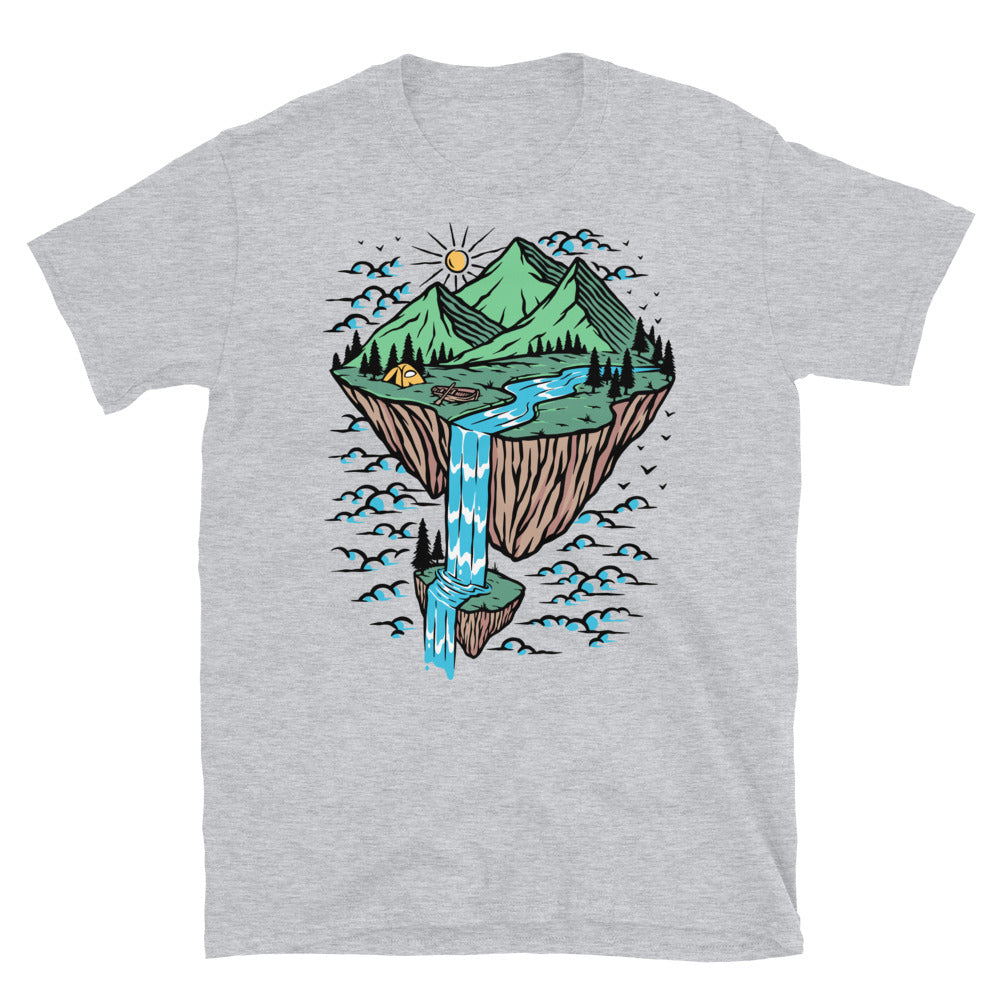 Great Mountain View on the Island - Fit Unisex Softstyle T-Shirt