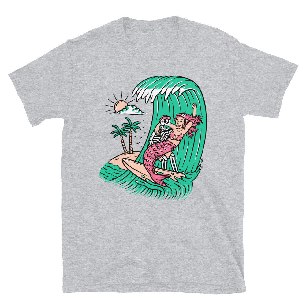 Skull and Mermaid Surfing Fit Unisex Softstyle T-Shirt