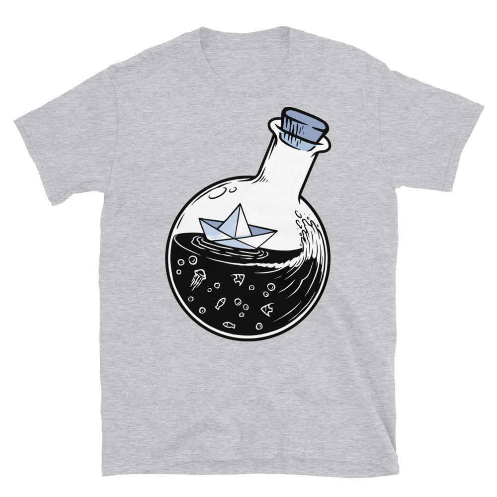 Paper boat in a bottle Fit Unisex Softstyle T-Shirt