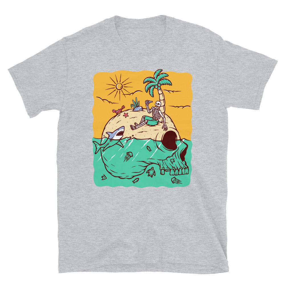 Stuck on a mystery island, skull island Fit Unisex Softstyle T-Shirt
