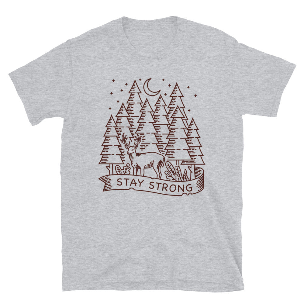 Stay strong line illustration Fit Unisex Softstyle T-Shirt