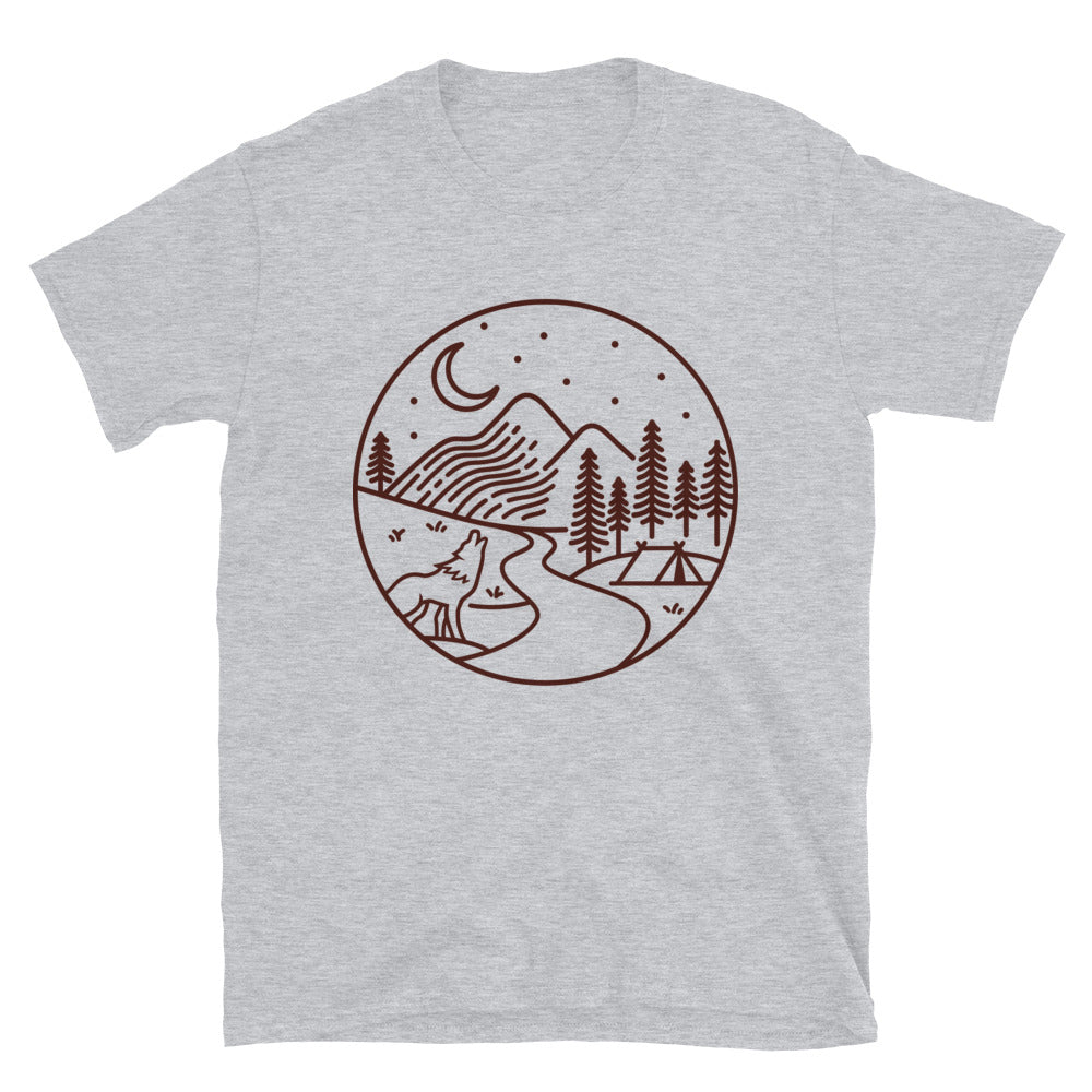 View of the mountain at night Fit Unisex Softstyle T-Shirt