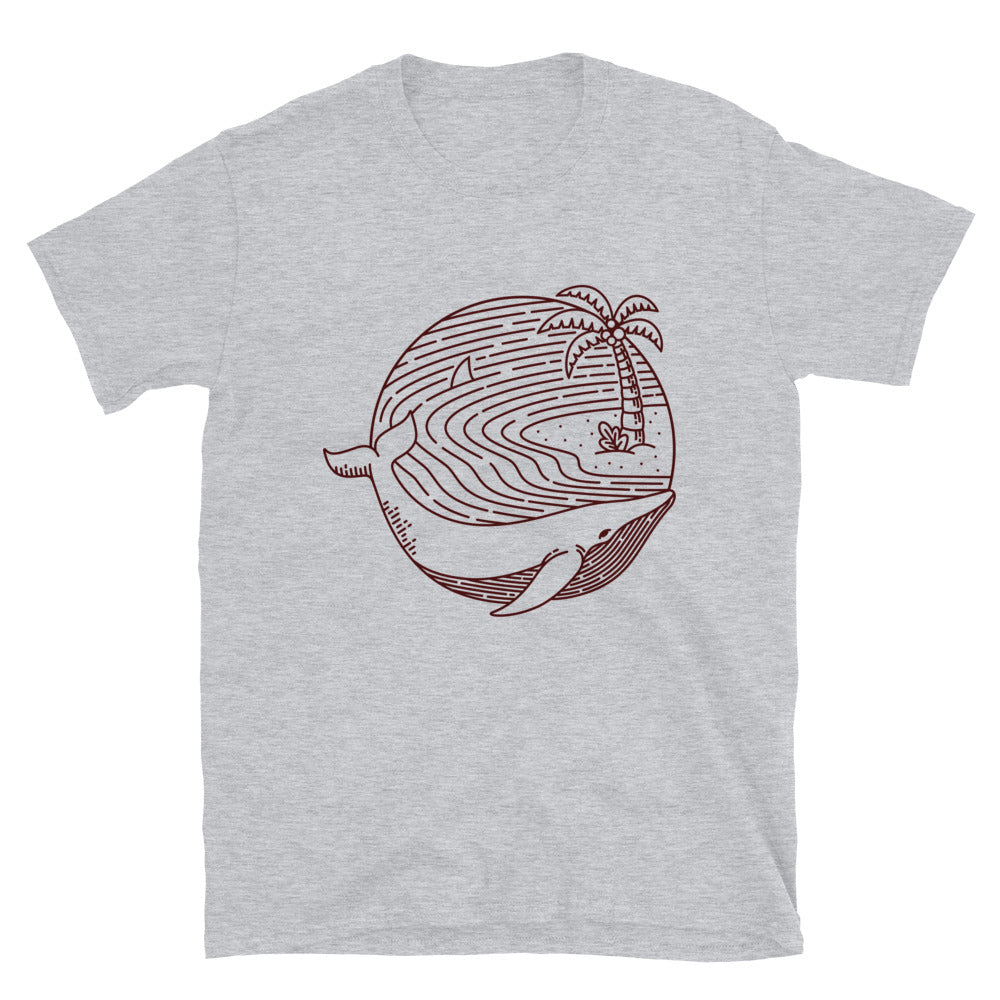Whale and beach Fit Unisex Softstyle T-Shirt