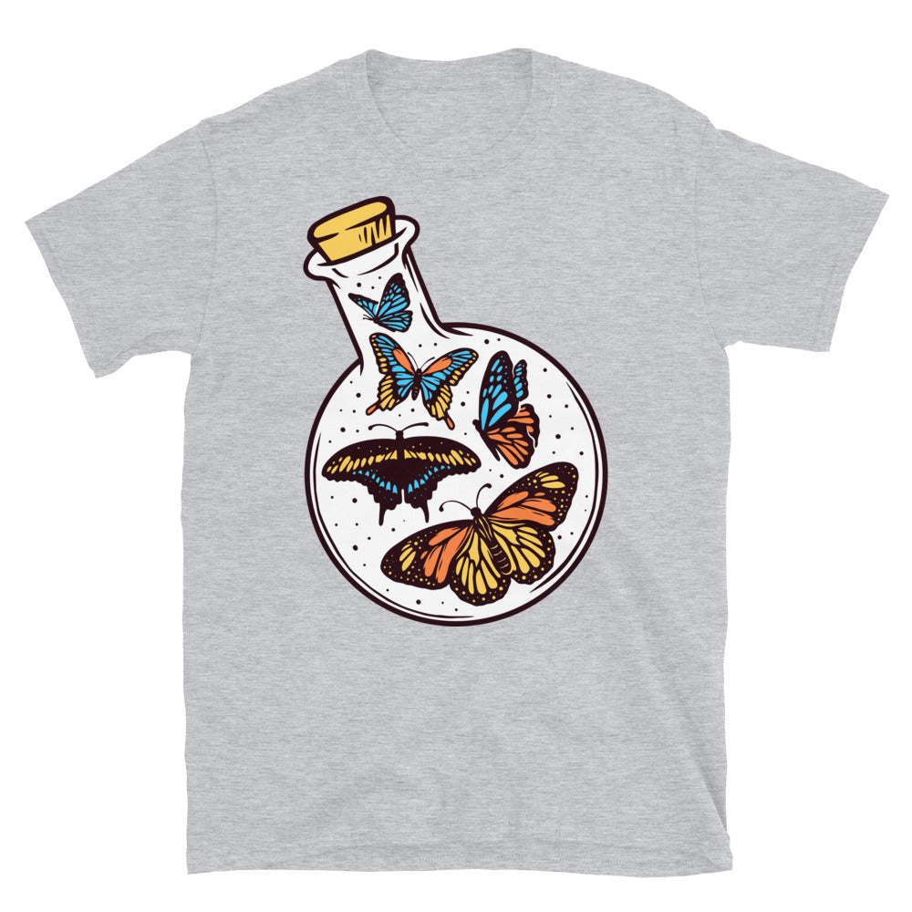 Butterfly in a Glass Bottle - Fit Unisex Softstyle T-Shirt