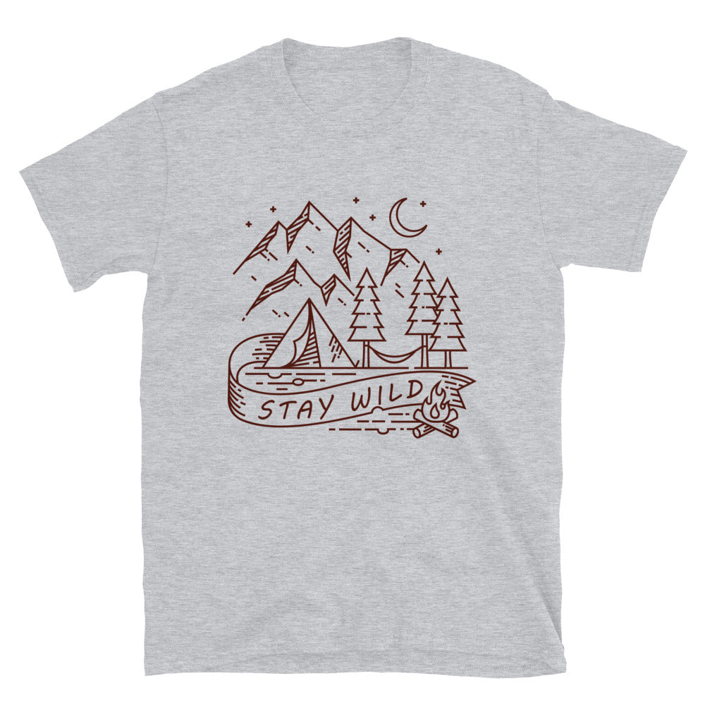 Bleiben Sie wild, Camping in the Mountain Fit Unisex Softstyle T-Shirt