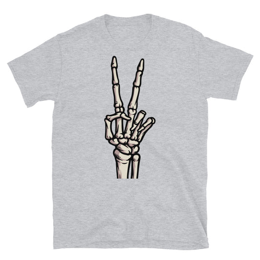 Peace-Zeichen, Skeletthand Fit Unisex Softstyle T-Shirt