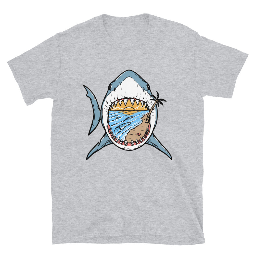 The beach inside the shark Fit Unisex Softstyle T-Shirt