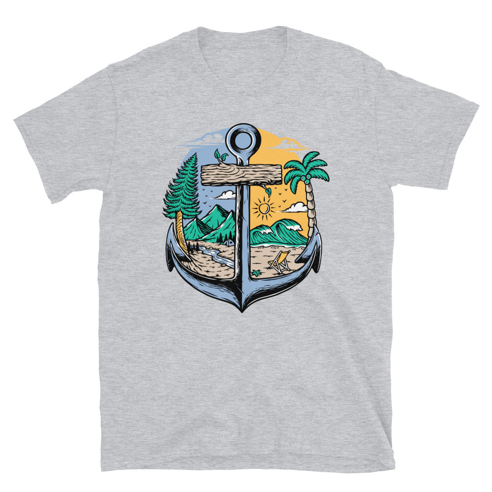 Between Mountain's and Sea Anchor in my Life - Fit Unisex Softstyle T-Shirt