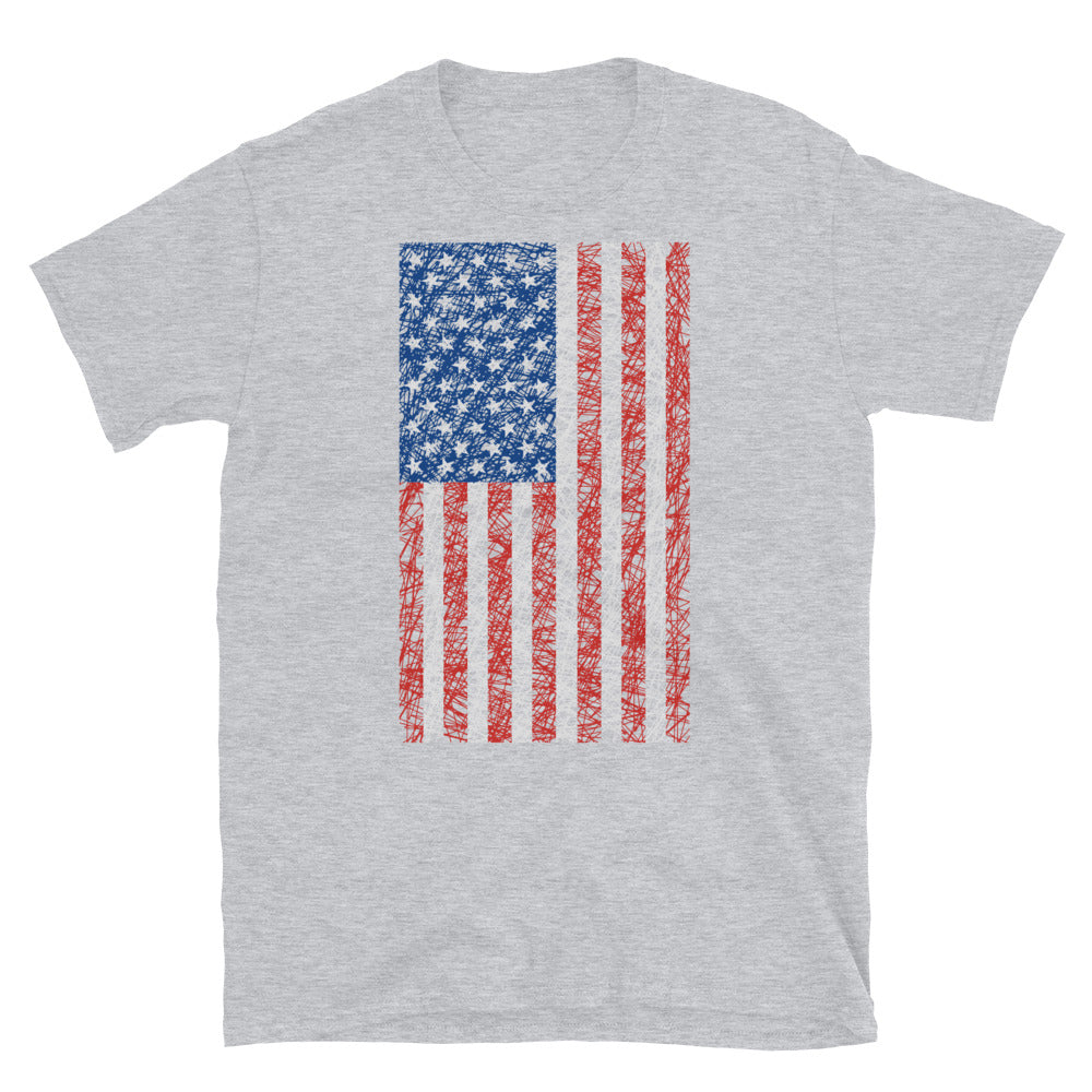 American Flag - Fit Unisex Softstyle T-Shirt