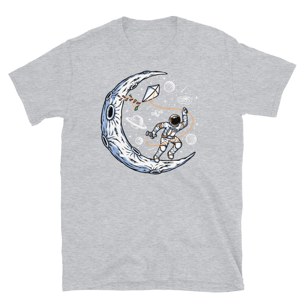 Astronauts Flying Kites on the Moon - Fit Unisex Softstyle T-Shirt
