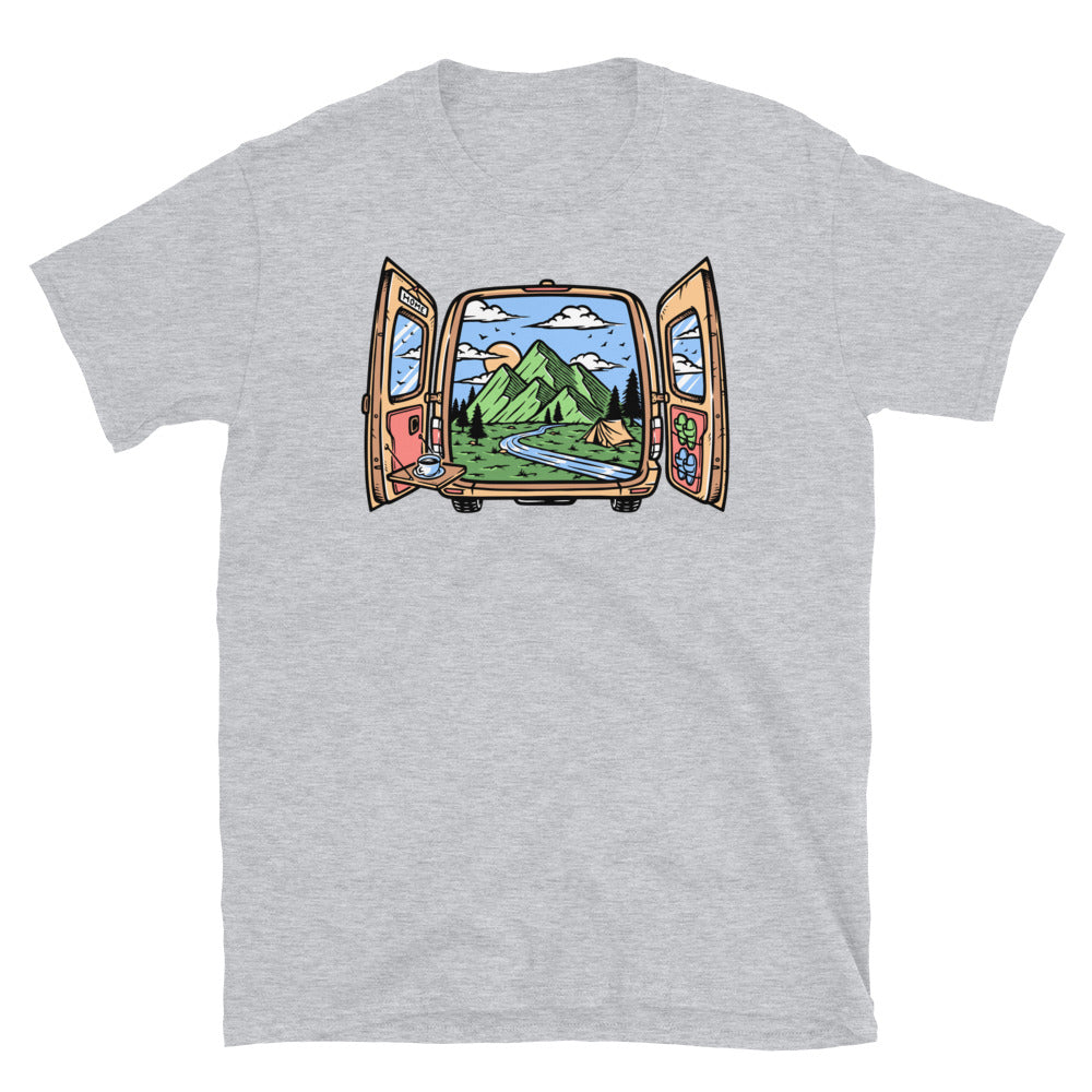 Beautiful Mountain View in the Car - Fit Unisex Softstyle T-Shirt