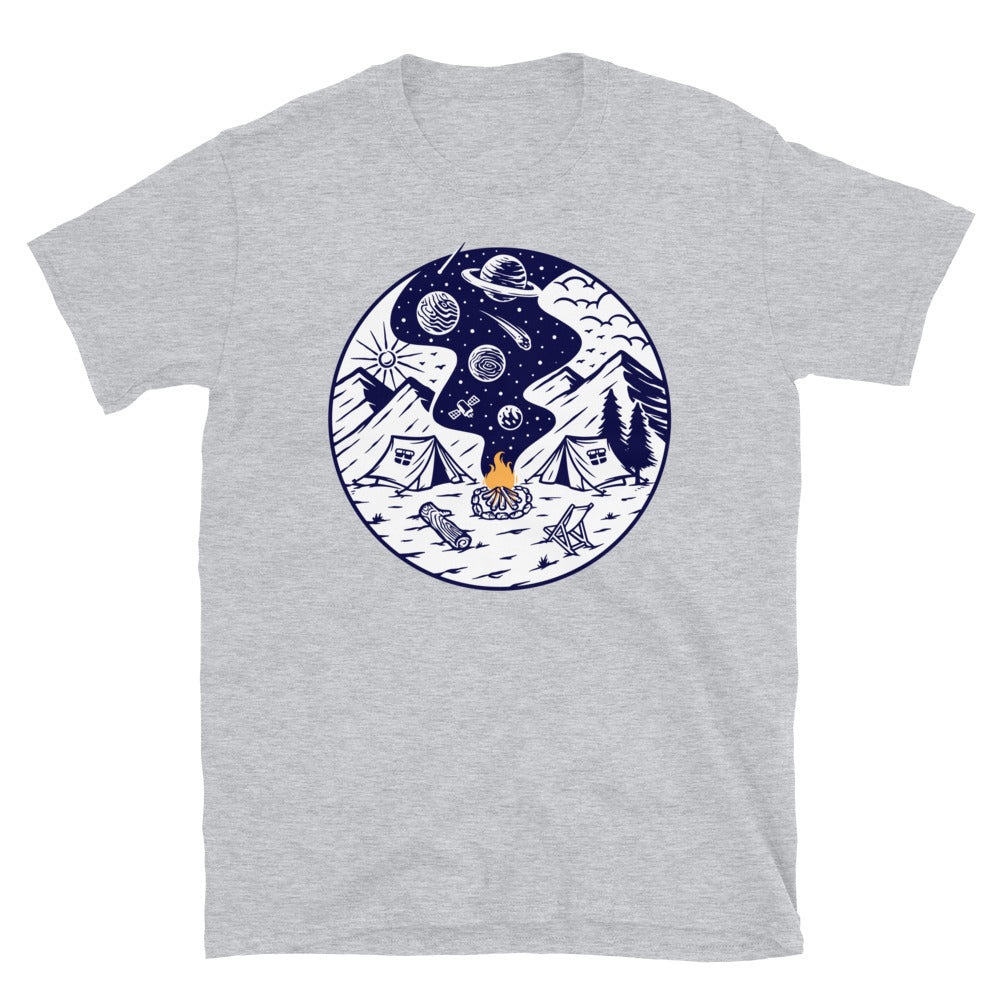 Camping with the Fire of the Universe - Fit Unisex Softstyle T-Shirt