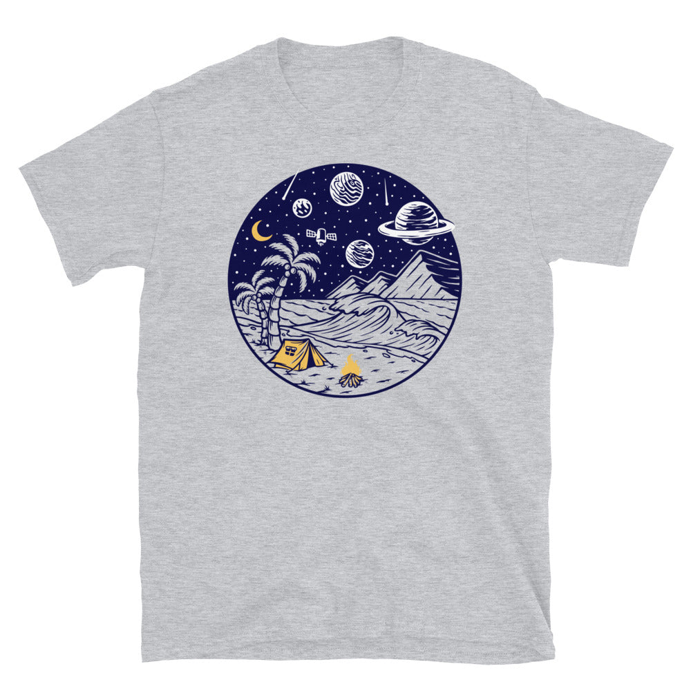 Camping at the Beach in the Night - Fit Unisex Softstyle T-Shirt