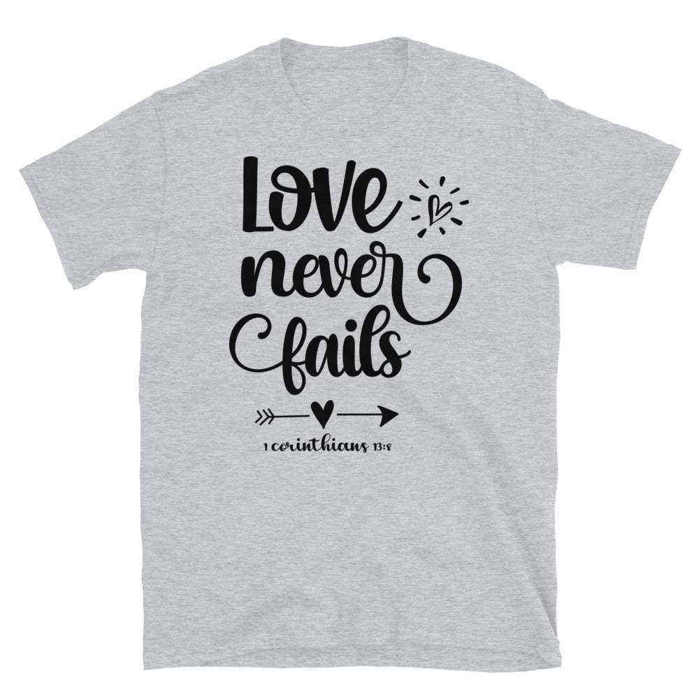 Love Never Fails - Fit Unisex Softstyle T-Shirt
