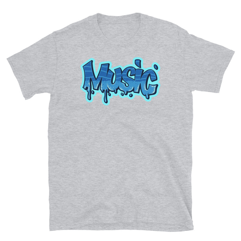 Música Graffiti Estilo de personaje Texto Ajuste Camiseta unisex Softstyle