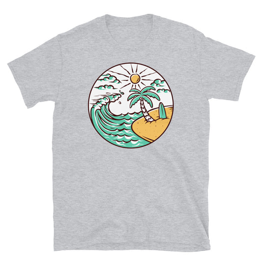 Vista a la playa natural Fit Camiseta unisex Softstyle