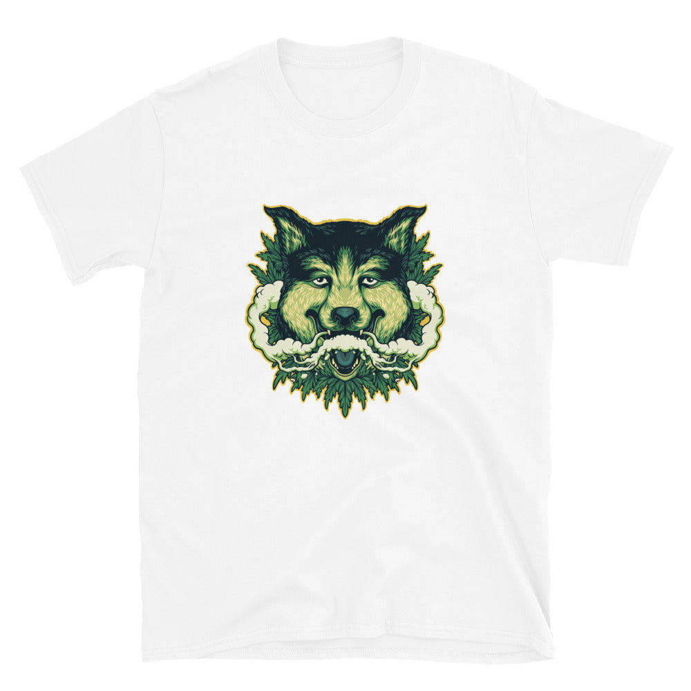 Wolf Weed Fumar Cannabis Nubes Fit Unisex Softstyle Camiseta