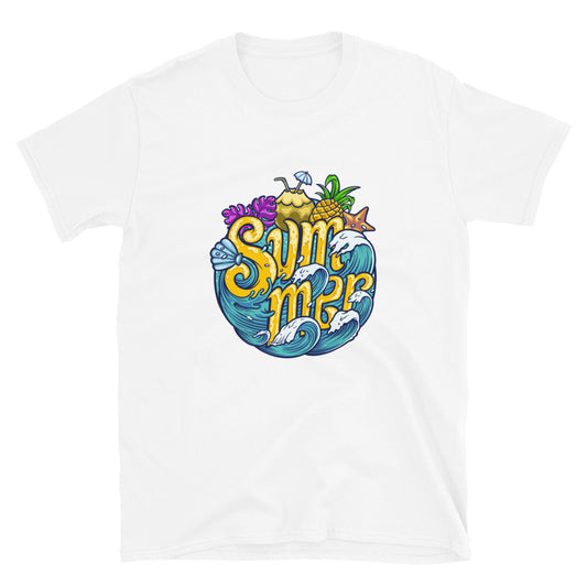 Ola de verano, camiseta de estilo suave unisex de ajuste tropical