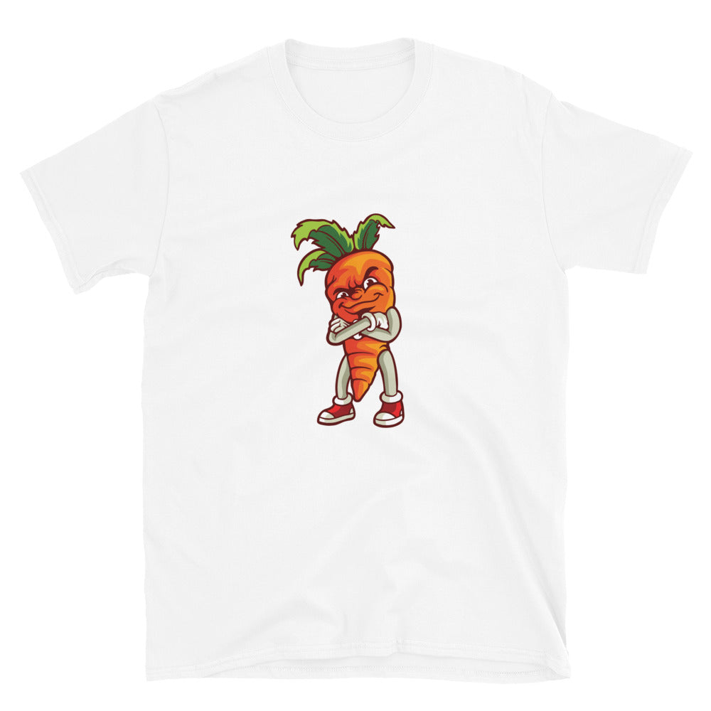 Vegetarian smile carrot mascot Fit Unisex Softstyle T-Shirt