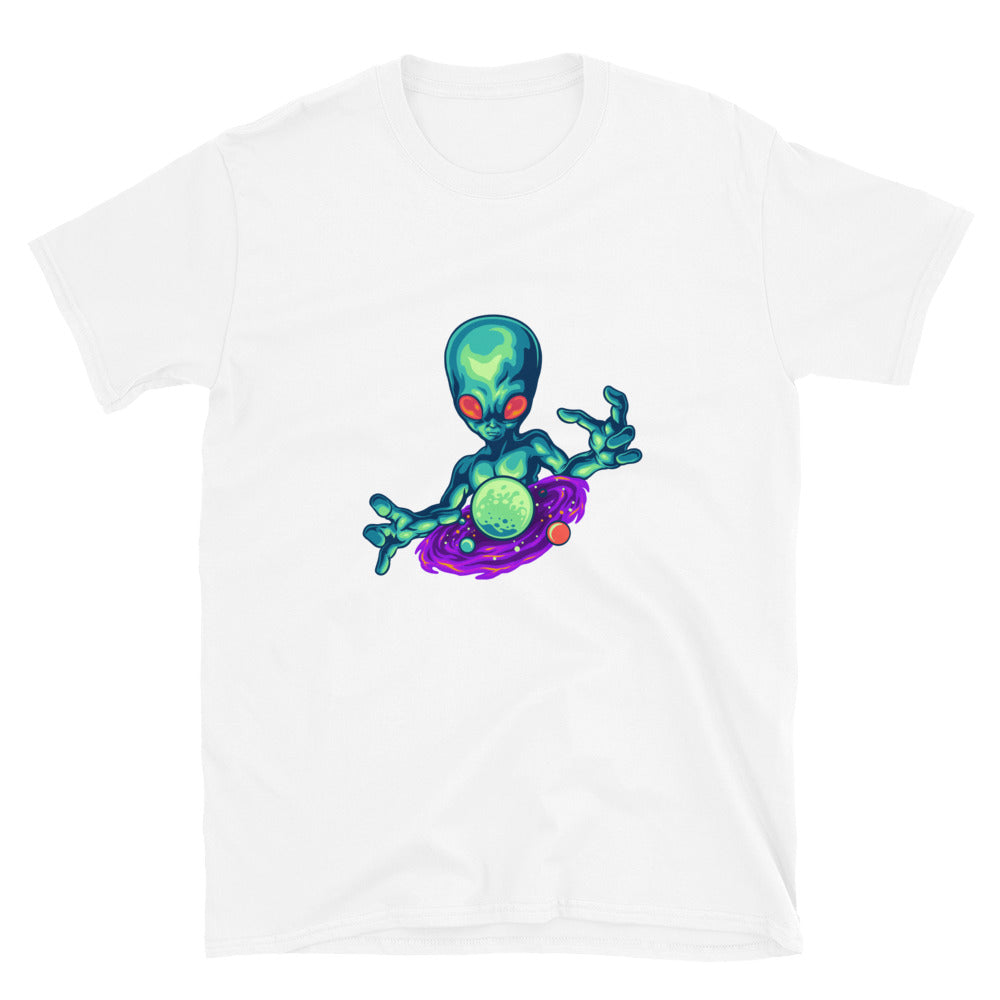 Spooky alien and his galaxy Fit Unisex Softstyle T-Shirt