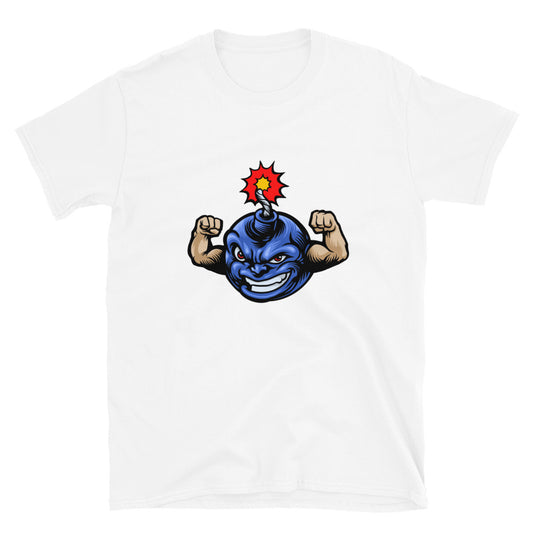 la bomba más fuerte estilo de dibujos animados de la mascota Fit Unisex Softstyle camiseta