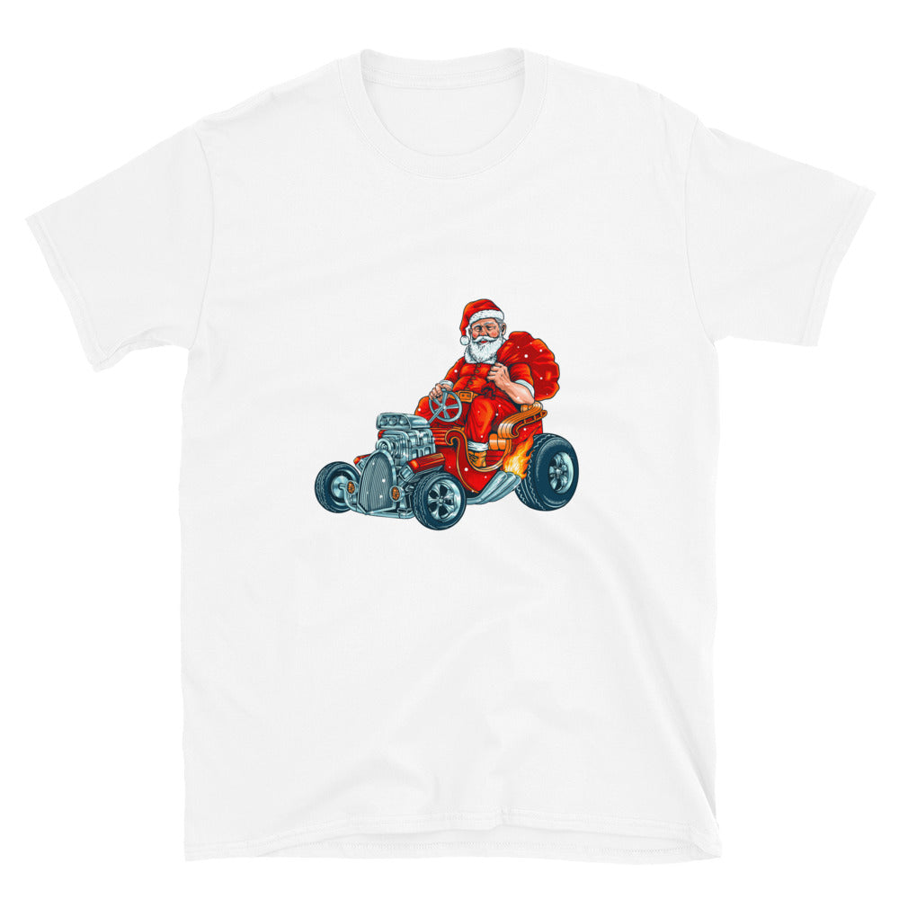 Racing Car Santa Claus Fit Unisex Softstyle T-Shirt