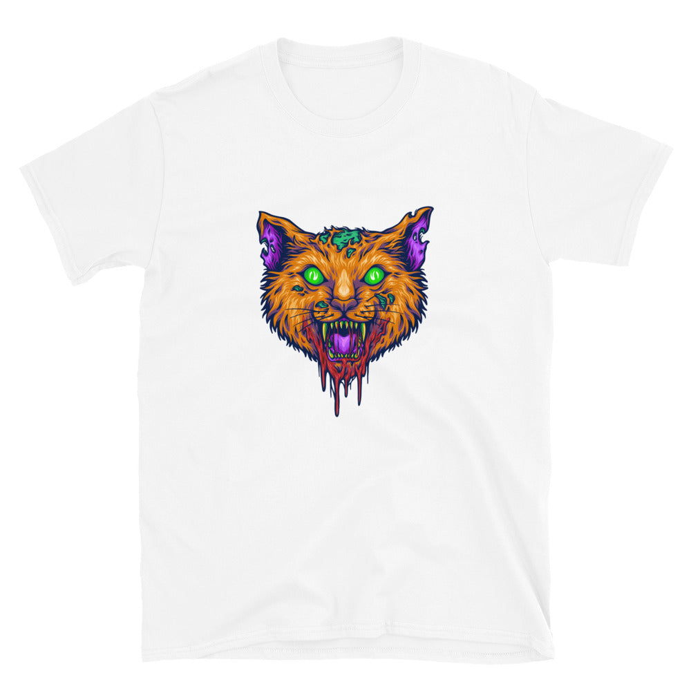 Scary monster head cat Fit Unisex Softstyle T-Shirt