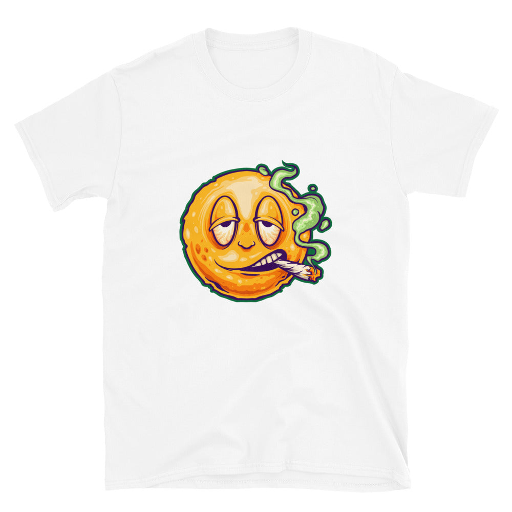 Emoticones de marihuana fumando sonrisa Fit Camiseta unisex Softstyle