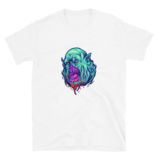 Gruseliges Monster-Zombie-Kopf-passendes Unisex-Softstyle-T-Shirt