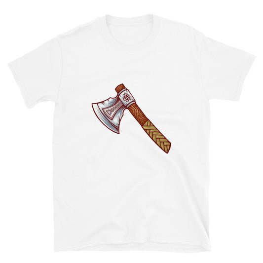 Viking battle axe weapon cartoon Fit Unisex Softstyle T-Shirt