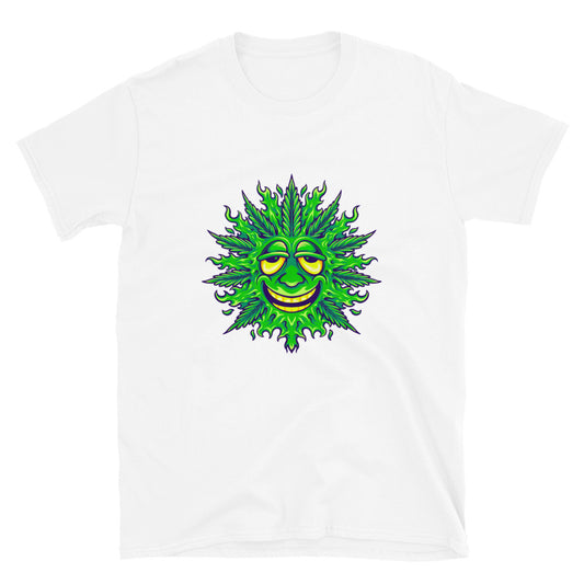 Hoja de hierba linda sonrisa emoji Fit Unisex Softstyle Camiseta