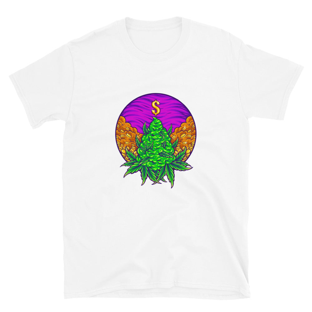 Weed leaf Hemp with cash money Fit Unisex Softstyle T-Shirt