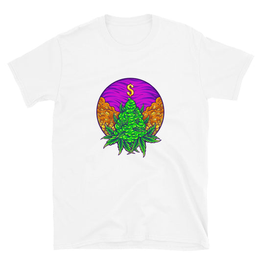 Weed leaf Hemp with cash money Fit Unisex Softstyle T-Shirt