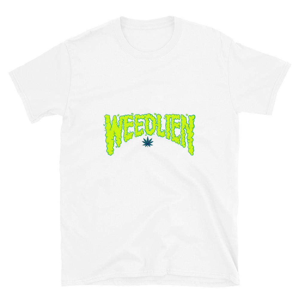 Weed alien word lettering typography HandDrawn Fit Unisex Softstyle T-Shirt