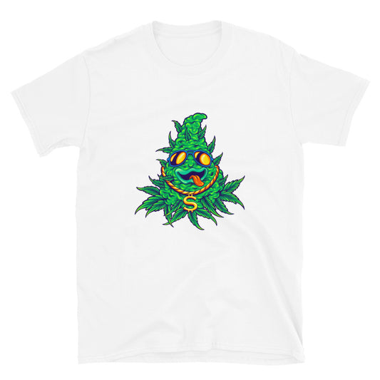 Weed leaf with sunglasses Fit Unisex Softstyle T-Shirt