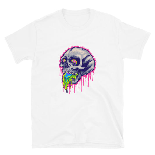 Psychedelic Scary colorful stone Skull Melting Fit Unisex Softstyle T-Shirt