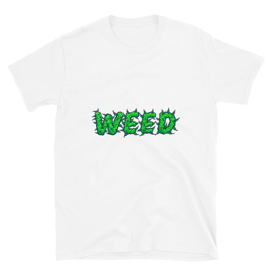 Letras de fuente de marihuana con efecto humo Fit Camiseta unisex Softstyle