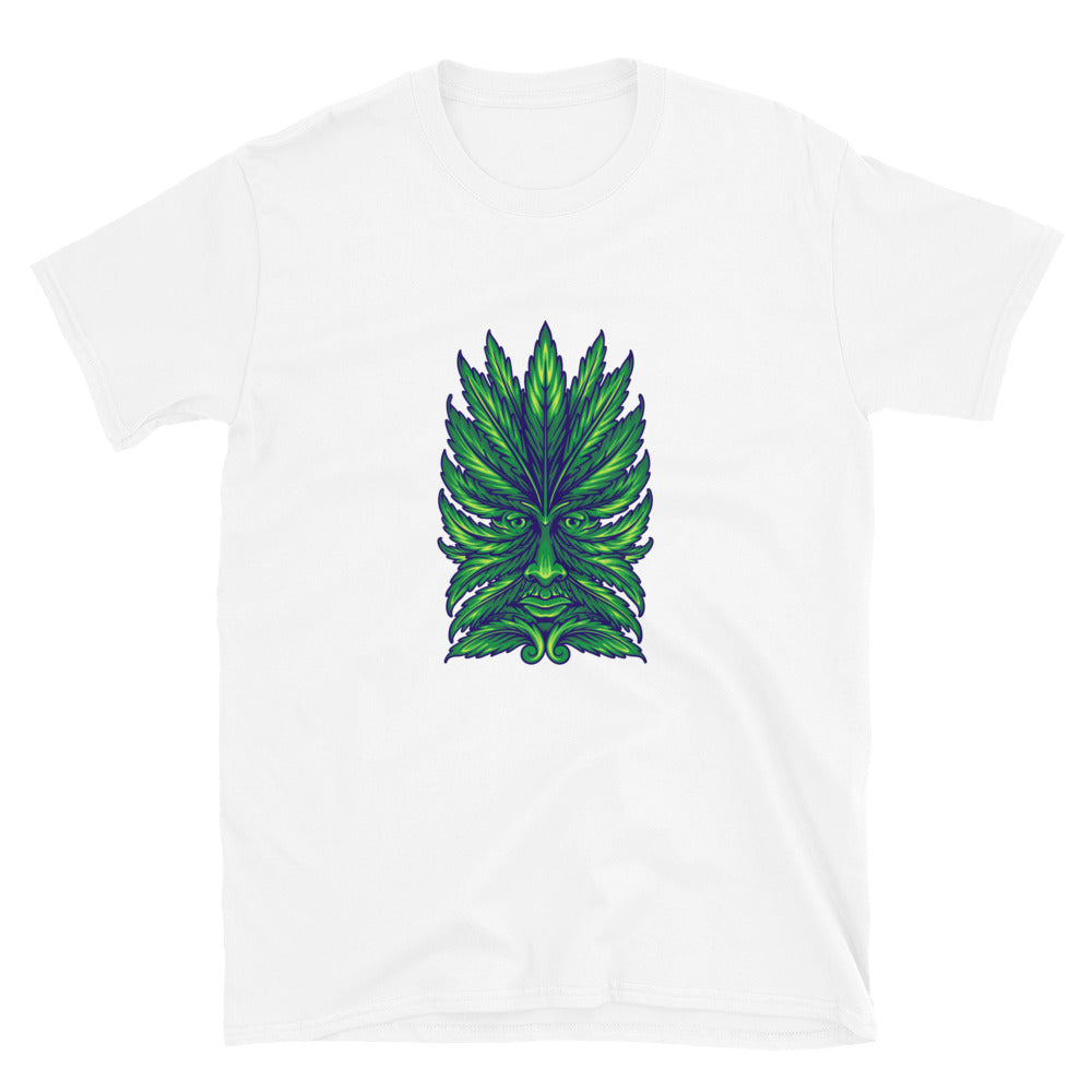 Weed leaf green man face Fit Unisex Softstyle T-Shirt