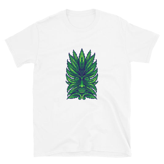 Weed hoja verde hombre cara Fit Unisex Softstyle Camiseta