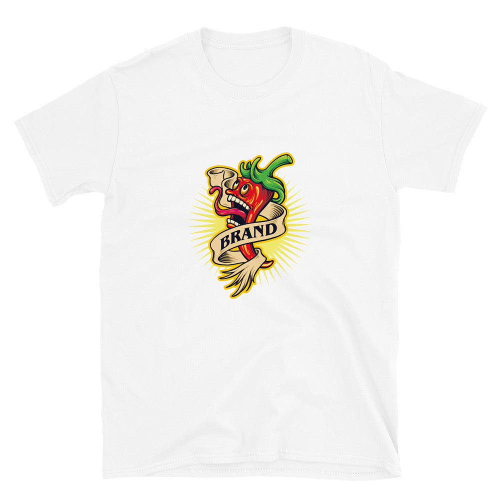 Spicy Red Chili Flavour Restaurant Mascot Fit Unisex Softstyle T-Shirt