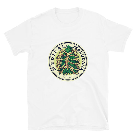 Weed Ribcage Logo Medizinisches Marihuana Fit Unisex Softstyle T-Shirt