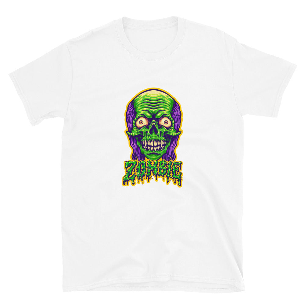 Spooky Zombie Head Fit Unisex Softstyle T-Shirt